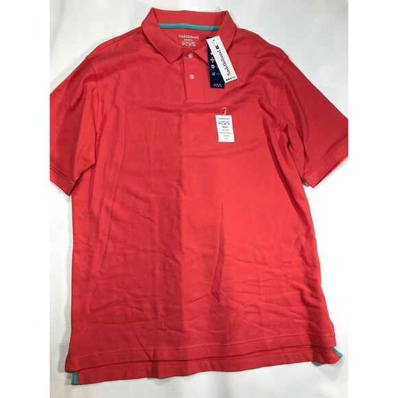 Saddlebred men’s polo Coral solid color classic fit comfort flex Large Tall NWT - Picture 1 of 8
